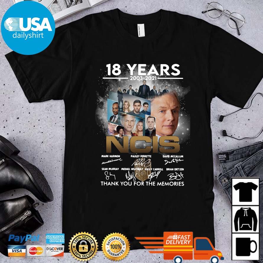 18 years 2003-2021 NCIS thank you for the memories signatures shirt