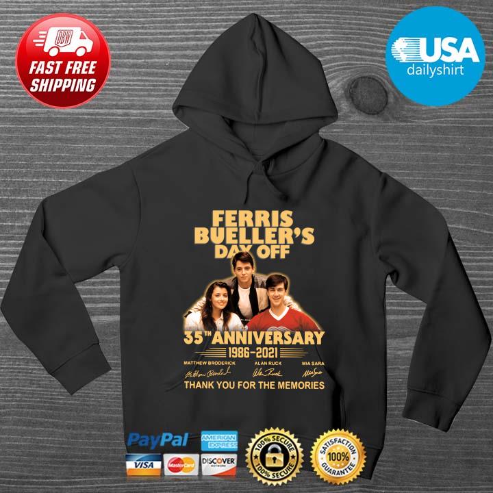35th Anniversary 1986-2021 Ferris Bueller's Day Off Thank You For The Memories Signatures Shirt HOODIE DENS