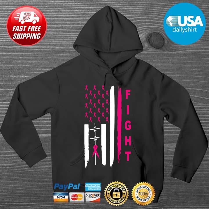 Breast Cancer Fight American Flag Shirt HOODIE DENS
