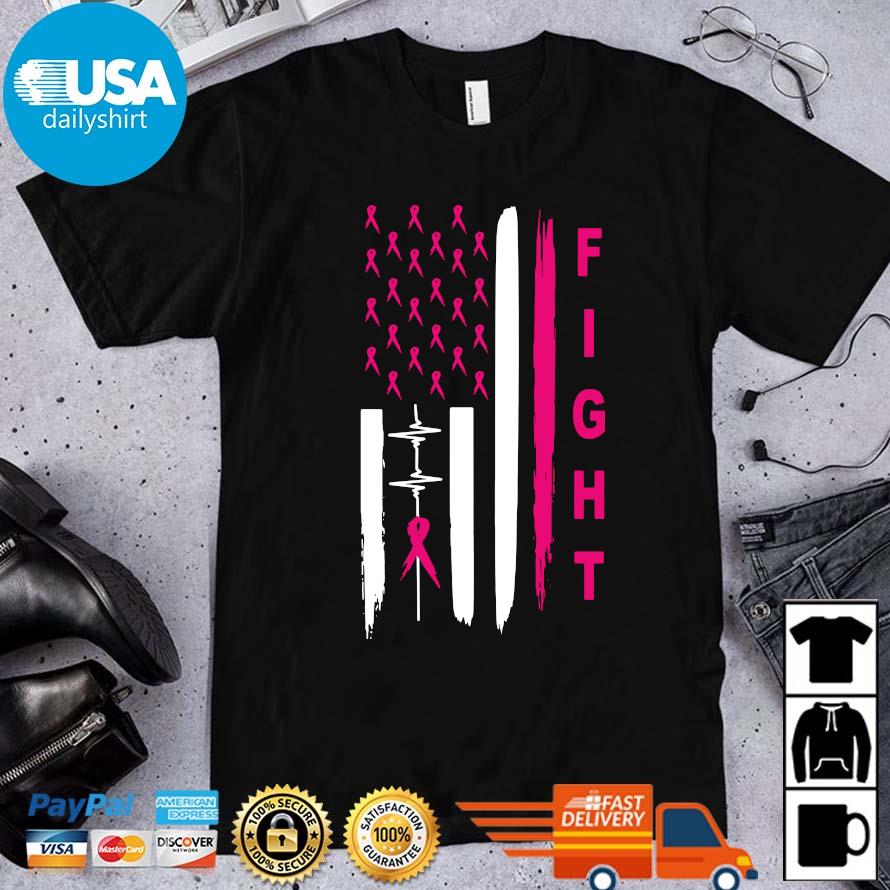 Breast Cancer Fight American Flag Shirt
