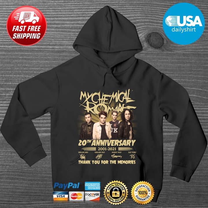 My Chemical Romance 20th anniversary 2001-2021 thank you for the memories signatures HOODIE DENS