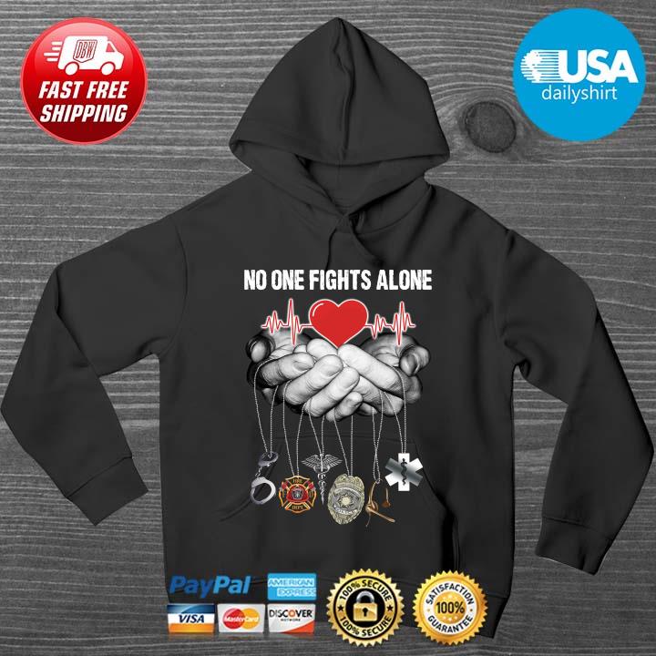 No one fight alone heart hand HOODIE DENS