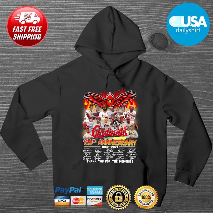 St. Louis Cardinals 139th anniversary 1882-2021 thank you for the memories signatures HOODIE DENS