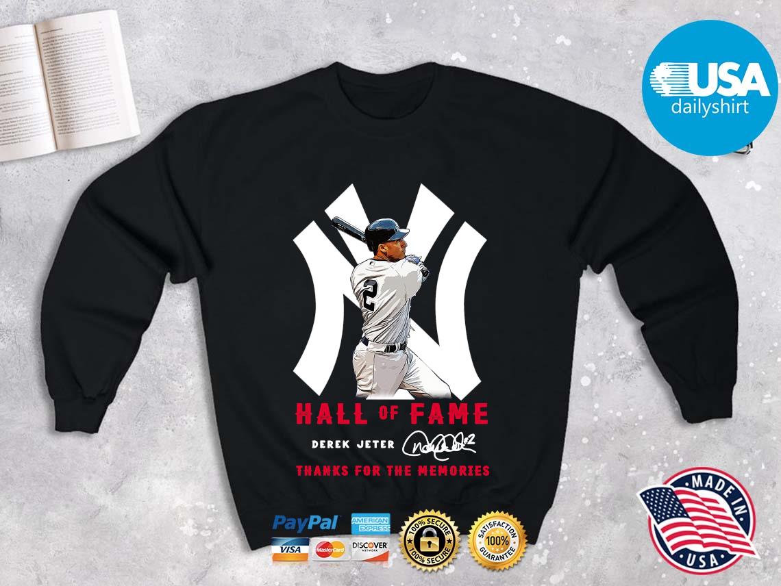 New York Yankees Hall Of Fame Derek Jeter Thank You For The Memories  Signature Shirt,Sweater, Hoodie, And Long Sleeved, Ladies, Tank Top