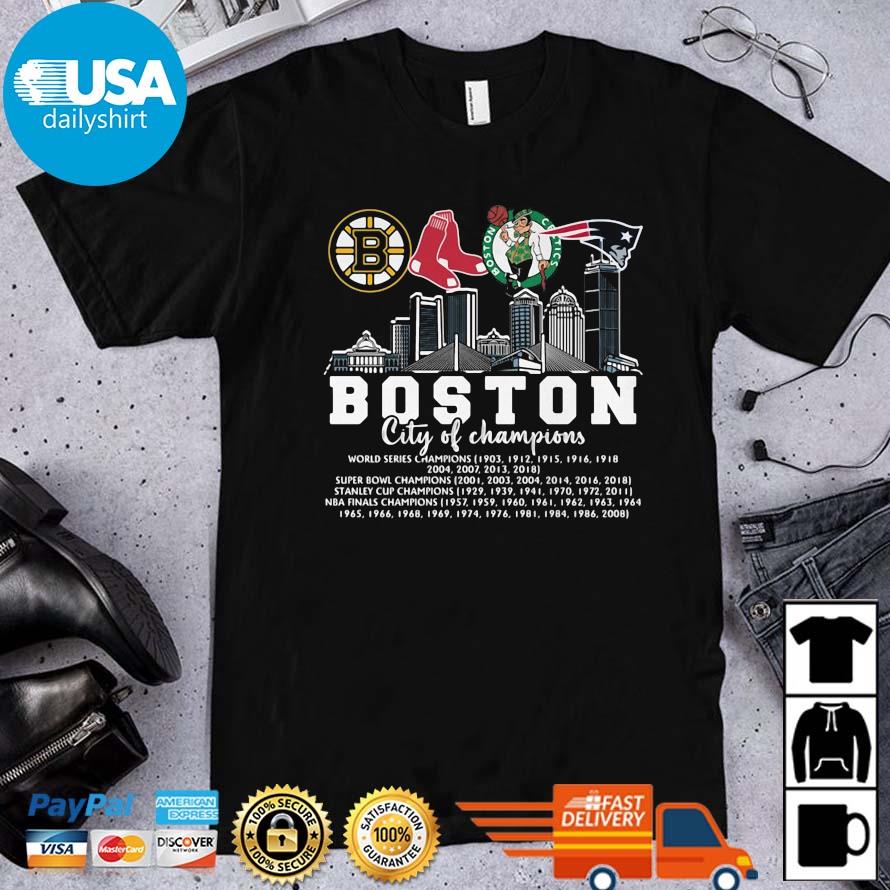 Boston bruins new england Patriots boston celtics boston red sox city of  champions shirt, hoodie, longsleeve tee, sweater