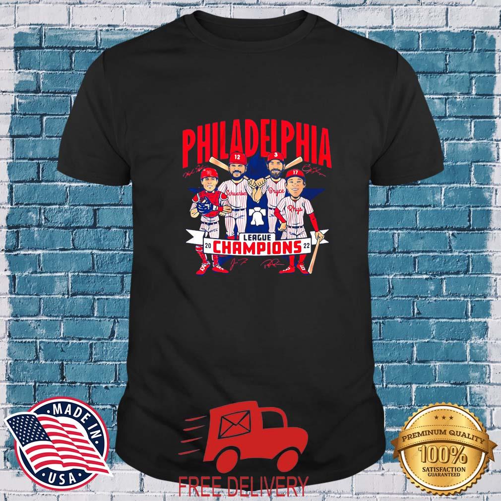Philadelphia 2022 League Champions The World Series Cartoon Signatures Shirt