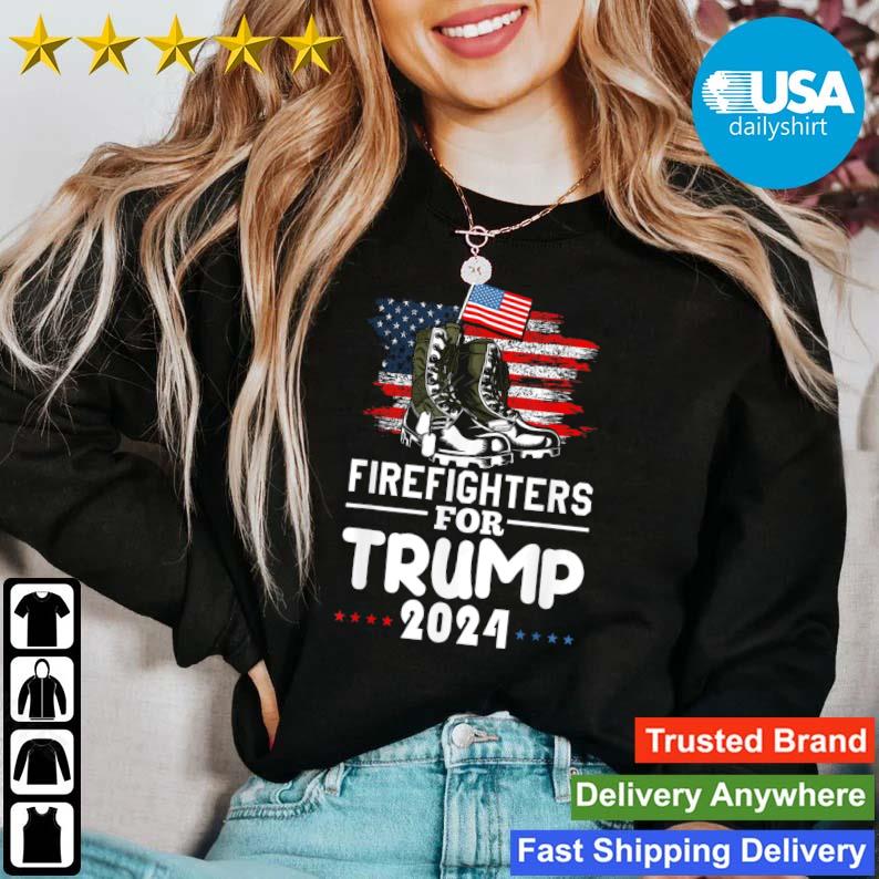 Firefighters For Trump 2024 American Flag shirt