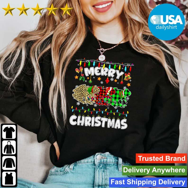 Merry Christmas Lights Leopard Plaid Frog Animals Sweater