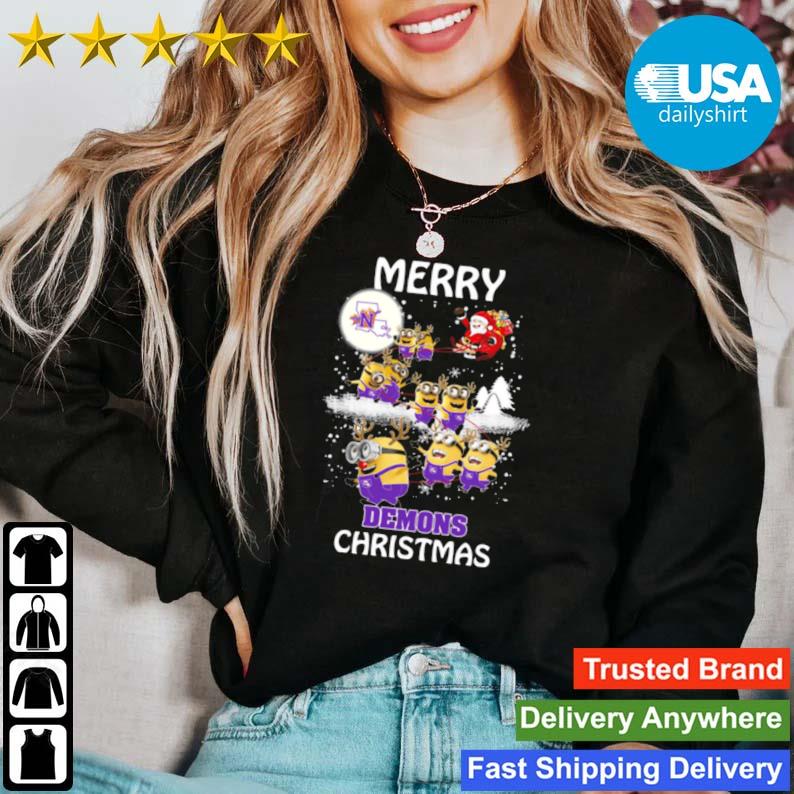 Minion Northwestern State Demons Ugly Merry Christmas sweater