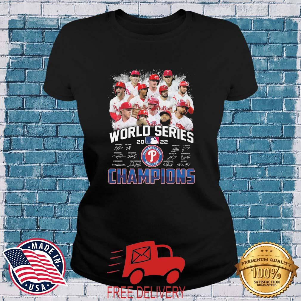 mlb Philadelphia Phillies Team Baseball 2022 World Series Champions  Signatures T-shirt,Sweater, Hoodie, And Long Sleeved, Ladies, Tank Top