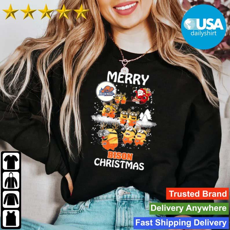 Santa Claus With Sleigh Bucknell Bison Minion Christmas Sweater