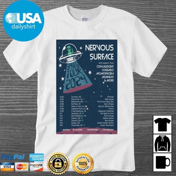 Original 2024 Nervous Surface Spring Tour Shirt